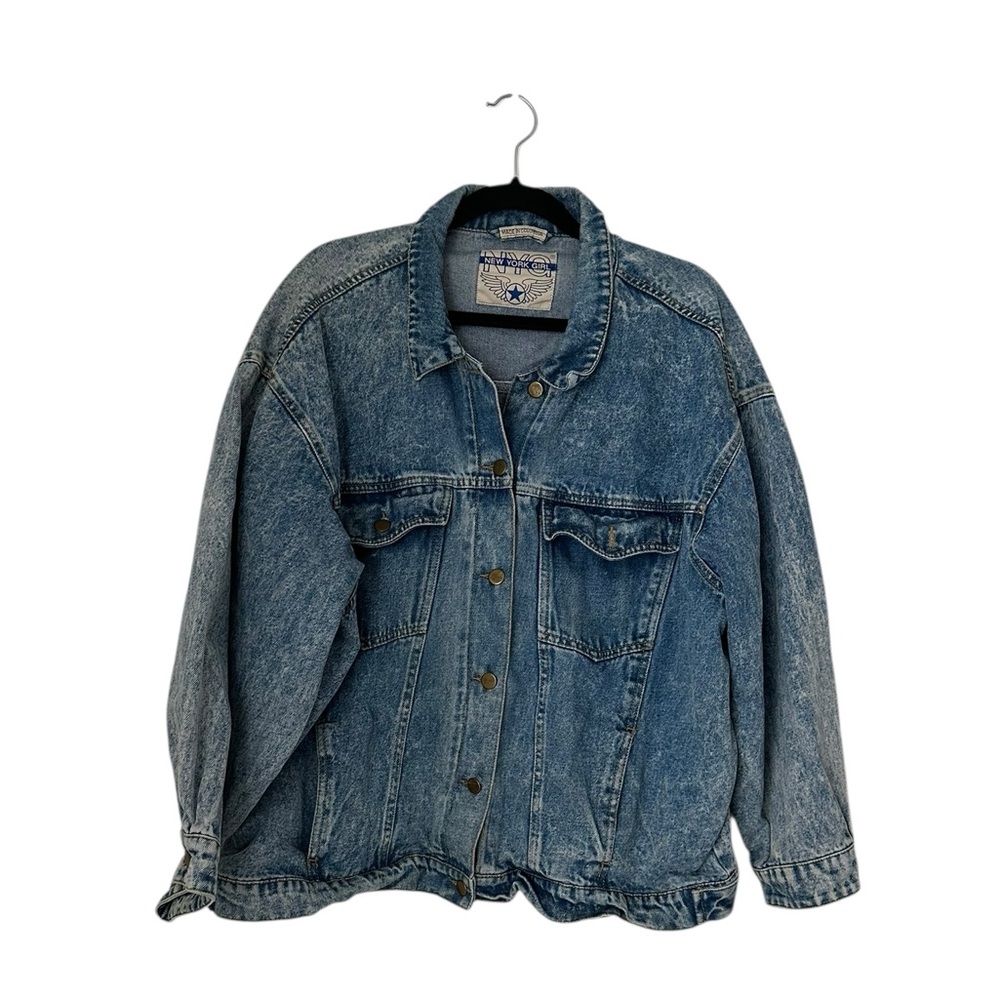 Vintage New York Girl NYG acid wash Denim Jean Jacket